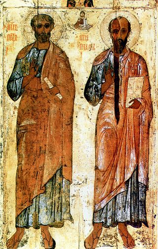 Апостолы Петр и Павел. Конец XII - начало XIII вв. ГРМ.