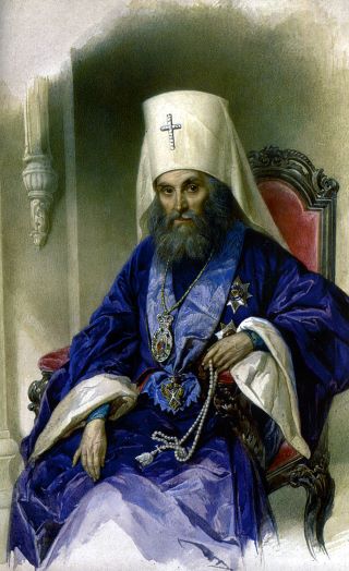 Митрополит Филарет (Дроздов). Акварель В.И. Гау. 1854 г.
