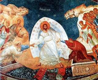 Воскресение Христово. Монастырь Хора. Фреска, XIV в.