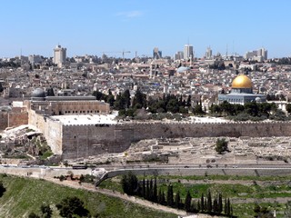 Израиль, Иерусалим. Вид на Иерусалим с Масличной горы.