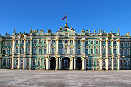 Зимний дворец, центральная часть южного фасада.