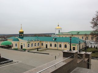 Задонск, Задонский Рождество-Богородицкий мужской монастырь, Вид от Владимирского собора на церковь Тихона Задонского.