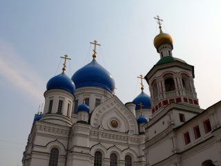 Николо-Перервинский монастырь в Москве, купола Никольского и Иверского соборов