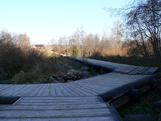 Водопад Гремячий ключ. Мостушки. Вид в сторону паломнического центра