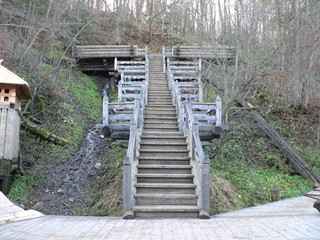 Водопад Гремячий ключ. Лестница к водопаду
