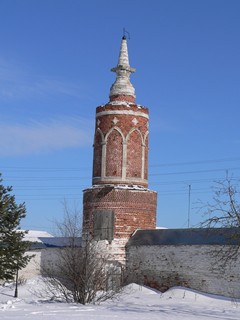Старое Бобренево. Богородице-Рождественский Бобренев мужской монастырь. Угловая башенка.
