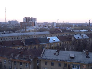 Вид на город Воронеж с колокольни Благовещенского собора.