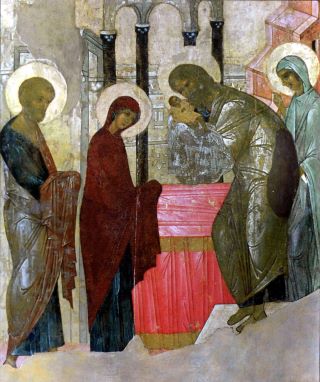Икона «Сретение» из иконостаса Успенского собора во Владимире