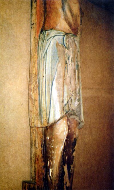 Реставрация образа  Животворящего Креста Господня, центральная часть распятия (фото 2002 г.)