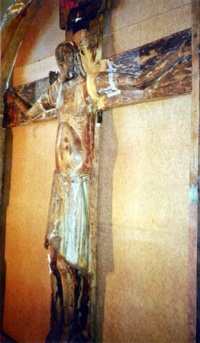 Реставрация образа  Животворящего Креста Господня (фото 2002 г.)