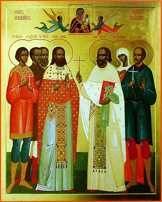 Икона новомучеников Шуйских из Воскресенского собора.