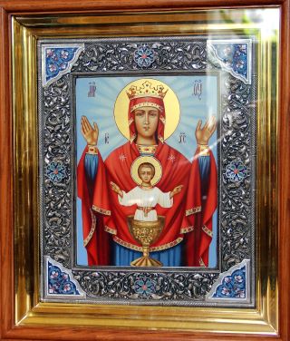 Неупиваемая Чаша икона Божией Матери в ризе с камнями. Галерея икон Щигры.