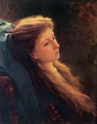Крамской Иван Николаевич. Девушка с распущенной косой, 1873 г.